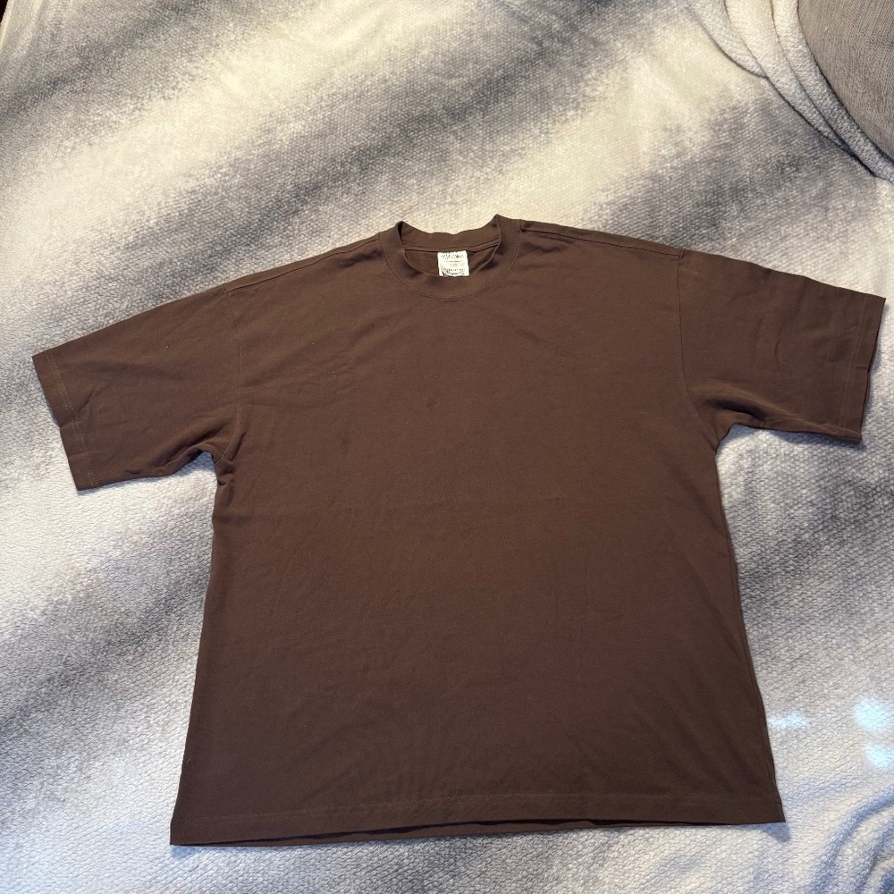 Shaka Wear Men’s Street Wear essentials Brown Short Sleeve Cotton Tee Sz L
